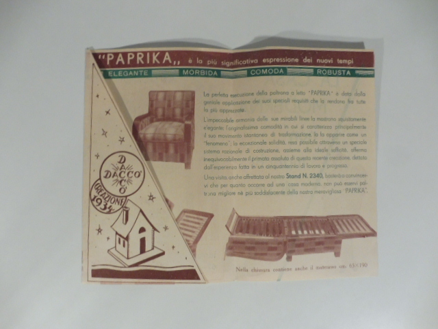 La casa moderna non manchi di una Paprika. La poltrona a letto per l'ospite gradito. Antica Ditta Daccò